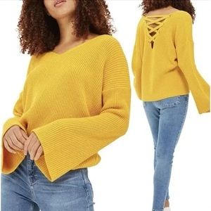 TopShop oversized Criss Cross bell sleeve sweater